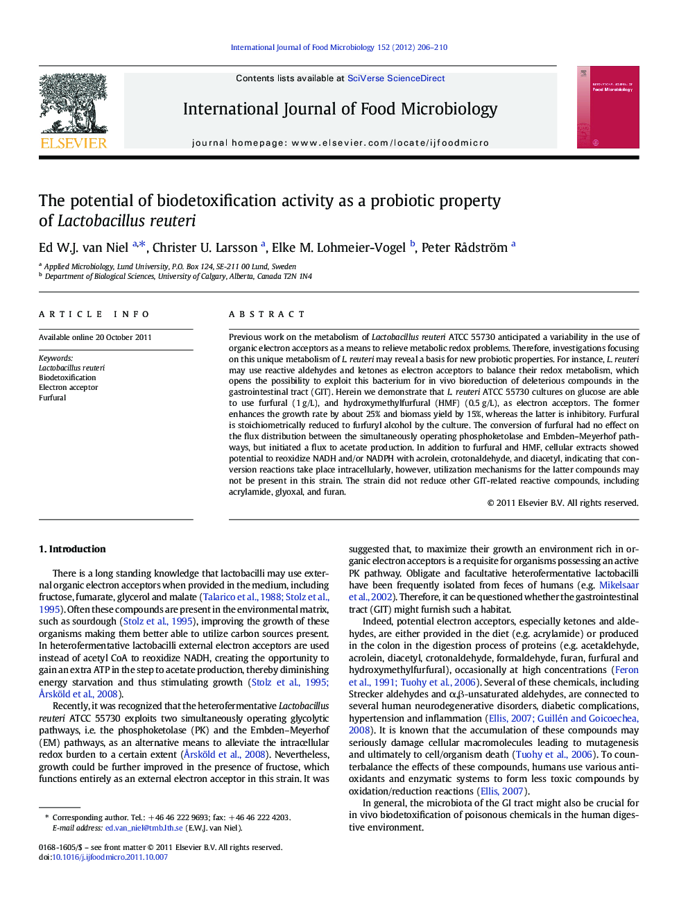 The potential of biodetoxification activity as a probiotic property of Lactobacillus reuteri