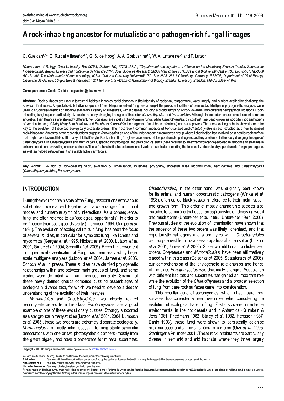 A rock-inhabiting ancestor for mutualistic and pathogen-rich fungal lineages