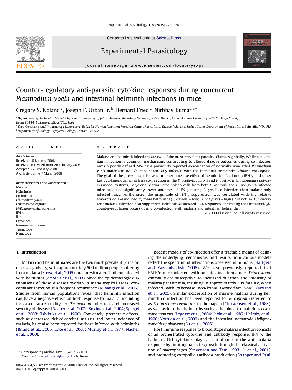 Counter-regulatory anti-parasite cytokine responses during concurrent Plasmodium yoelii and intestinal helminth infections in mice