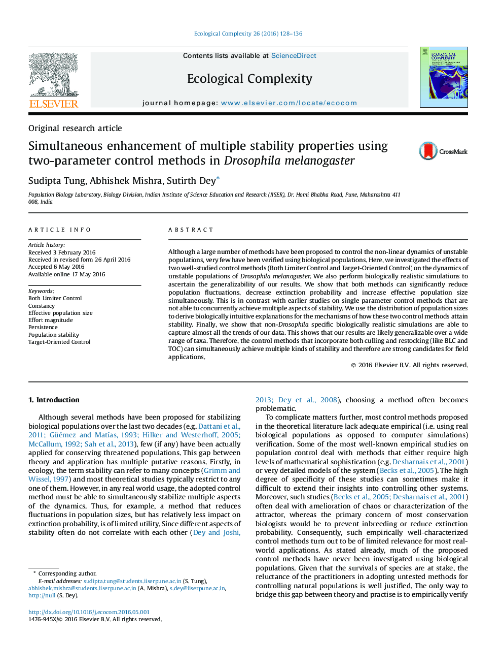 Simultaneous enhancement of multiple stability properties using two-parameter control methods in Drosophila melanogaster