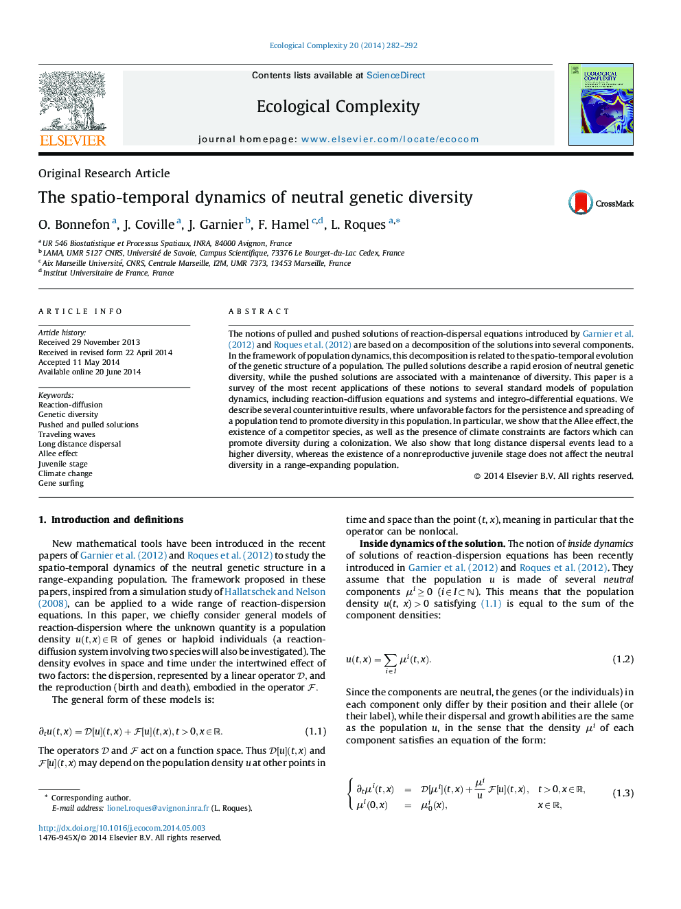 The spatio-temporal dynamics of neutral genetic diversity