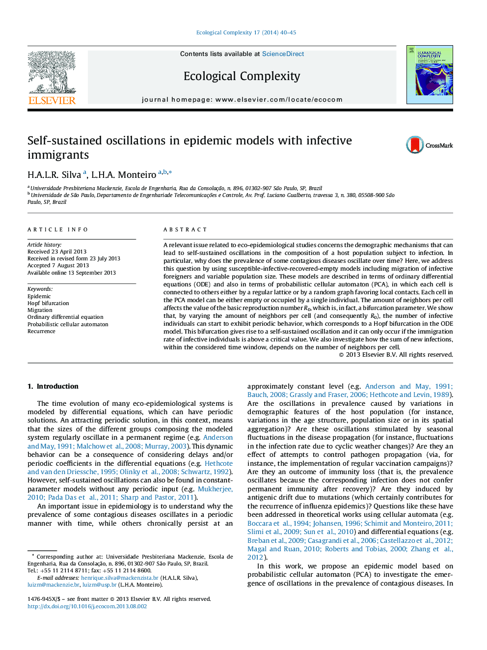 Self-sustained oscillations in epidemic models with infective immigrants