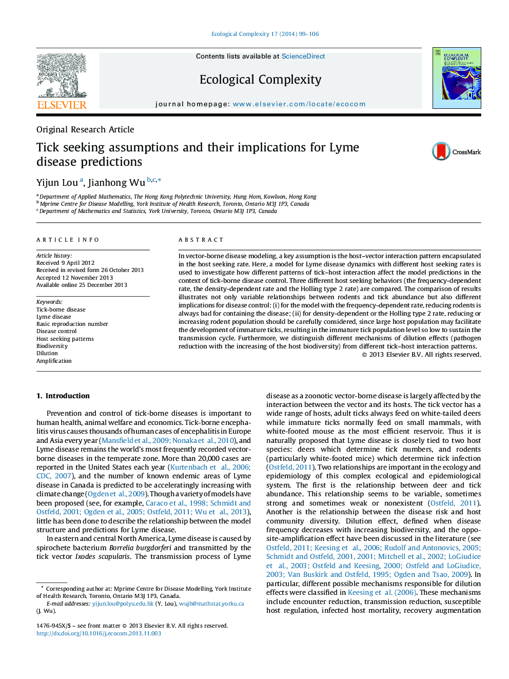 Tick seeking assumptions and their implications for Lyme disease predictions