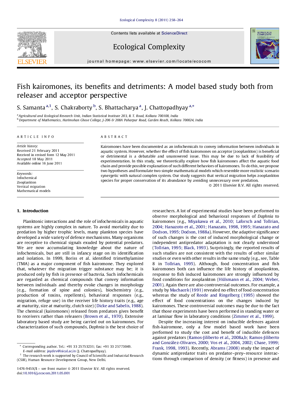 Fish kairomones, its benefits and detriments: A model based study both from releaser and acceptor perspective