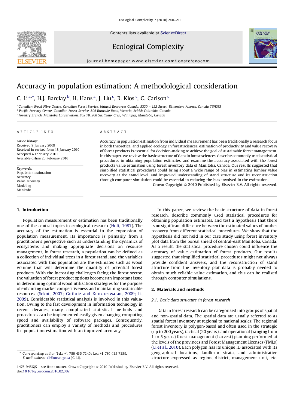 Accuracy in population estimation: A methodological consideration