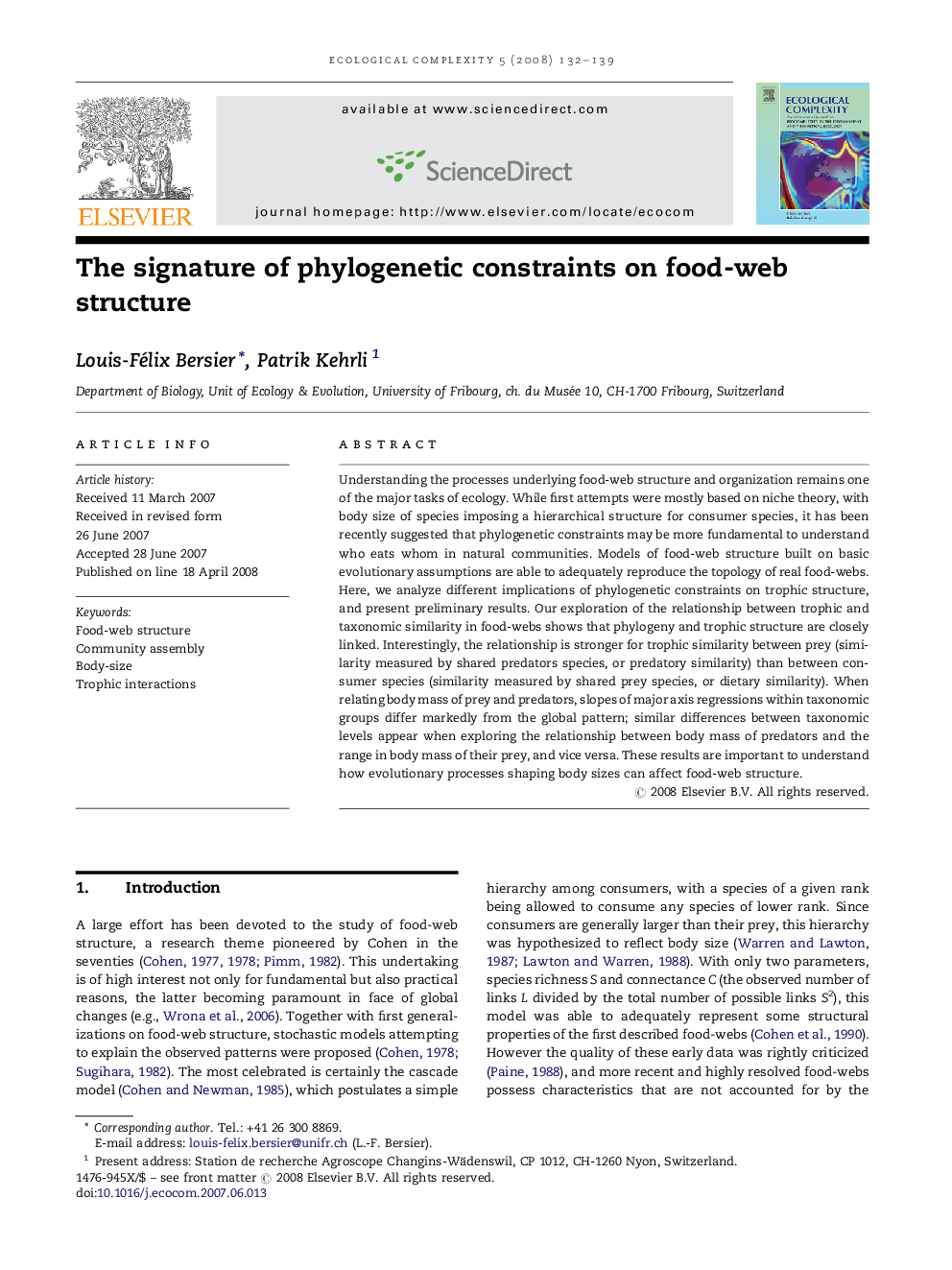 The signature of phylogenetic constraints on food-web structure