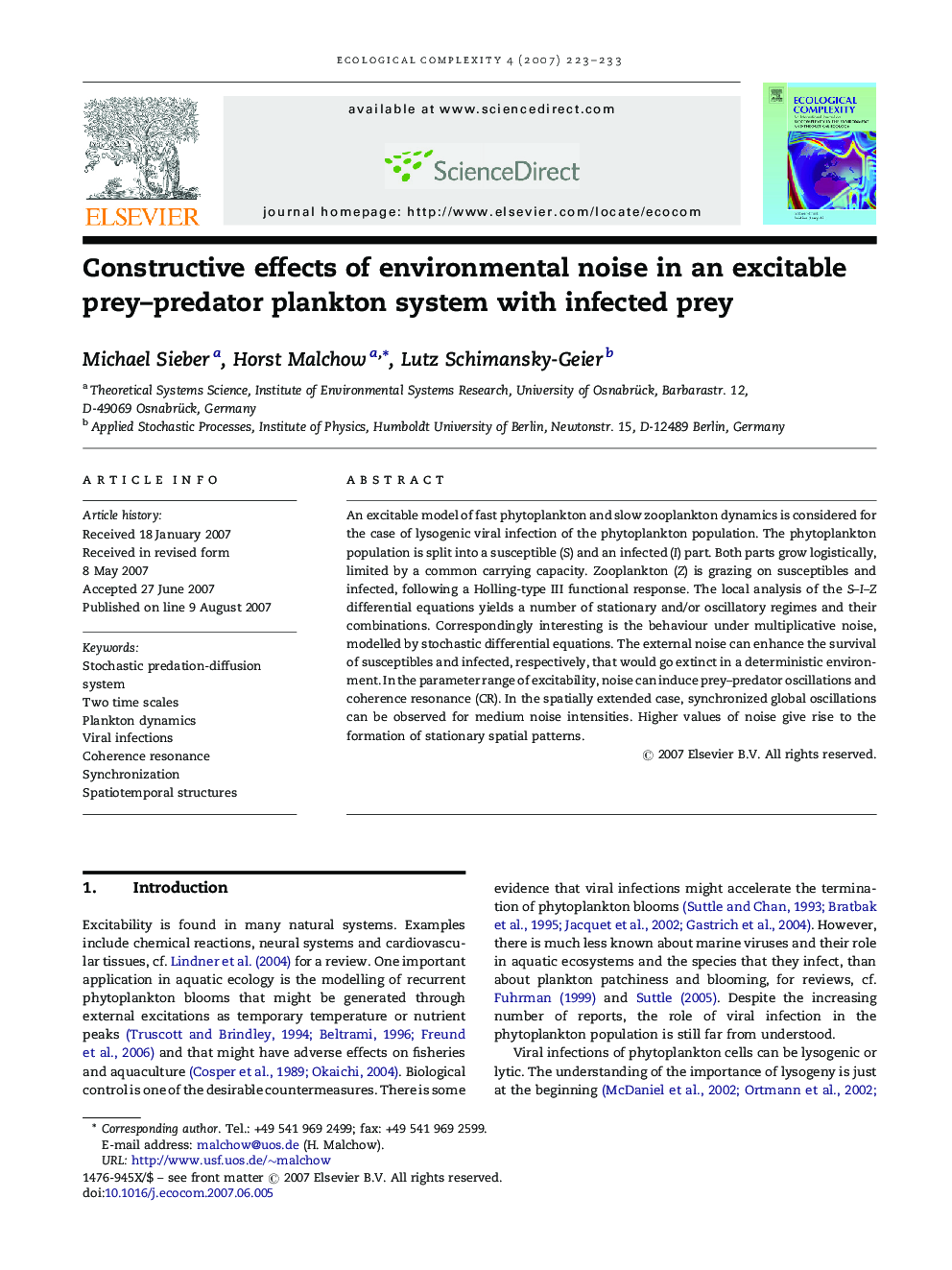 Constructive effects of environmental noise in an excitable prey–predator plankton system with infected prey