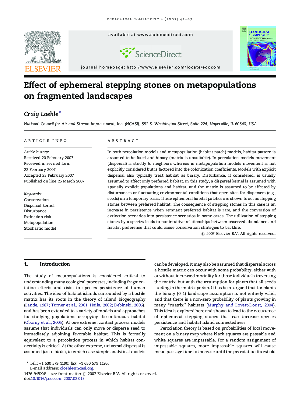 Effect of ephemeral stepping stones on metapopulations on fragmented landscapes