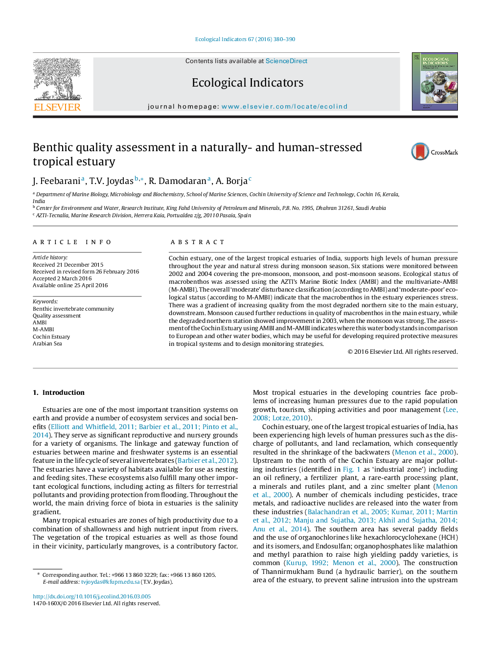 Benthic quality assessment in a naturally- and human-stressed tropical estuary