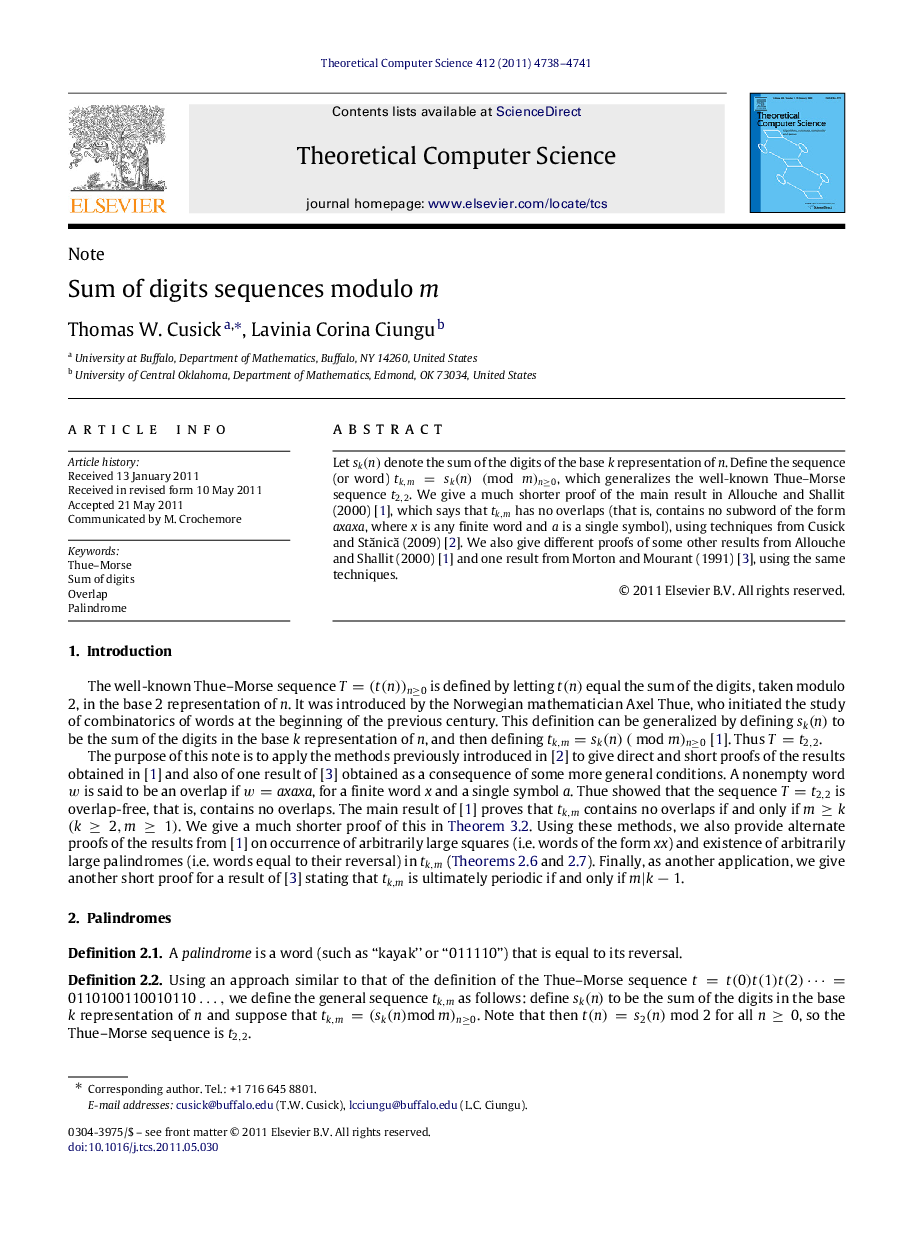 Sum of digits sequences modulo m