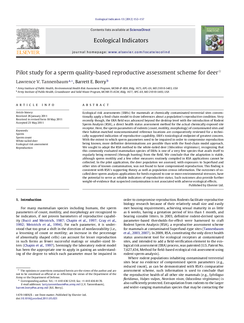 Pilot study for a sperm quality-based reproductive assessment scheme for deer 