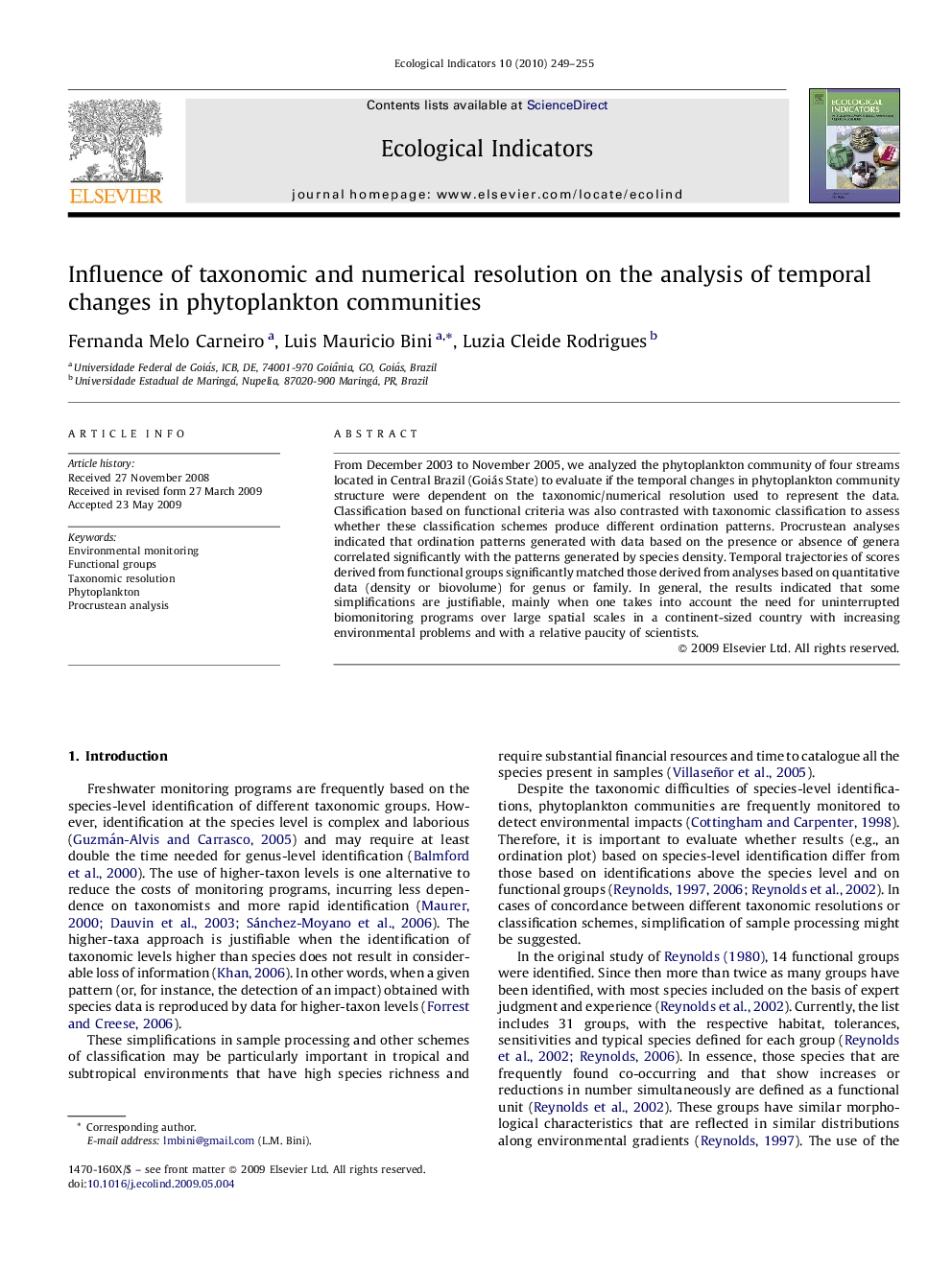 Influence of taxonomic and numerical resolution on the analysis of temporal changes in phytoplankton communities