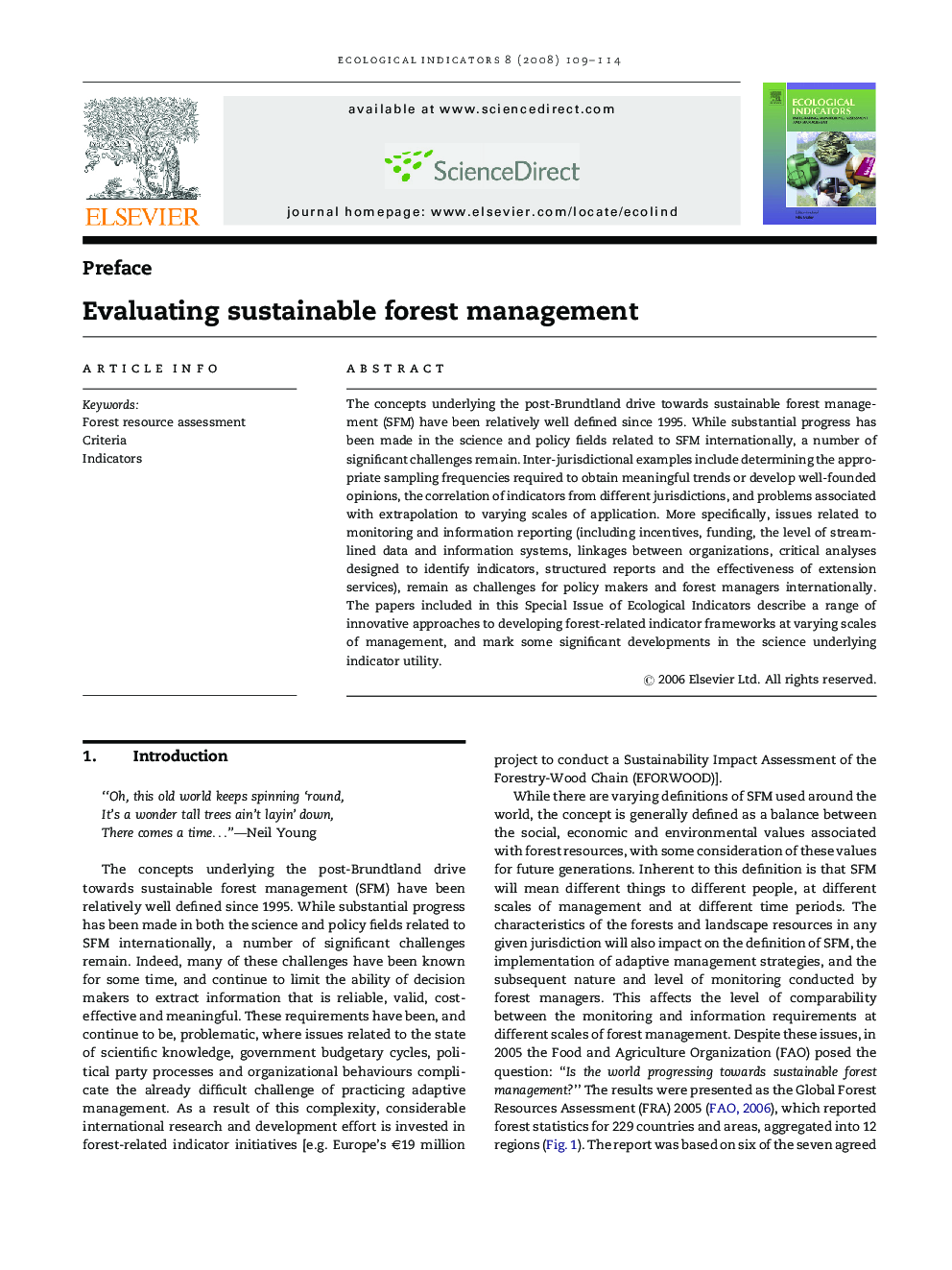 Evaluating sustainable forest management