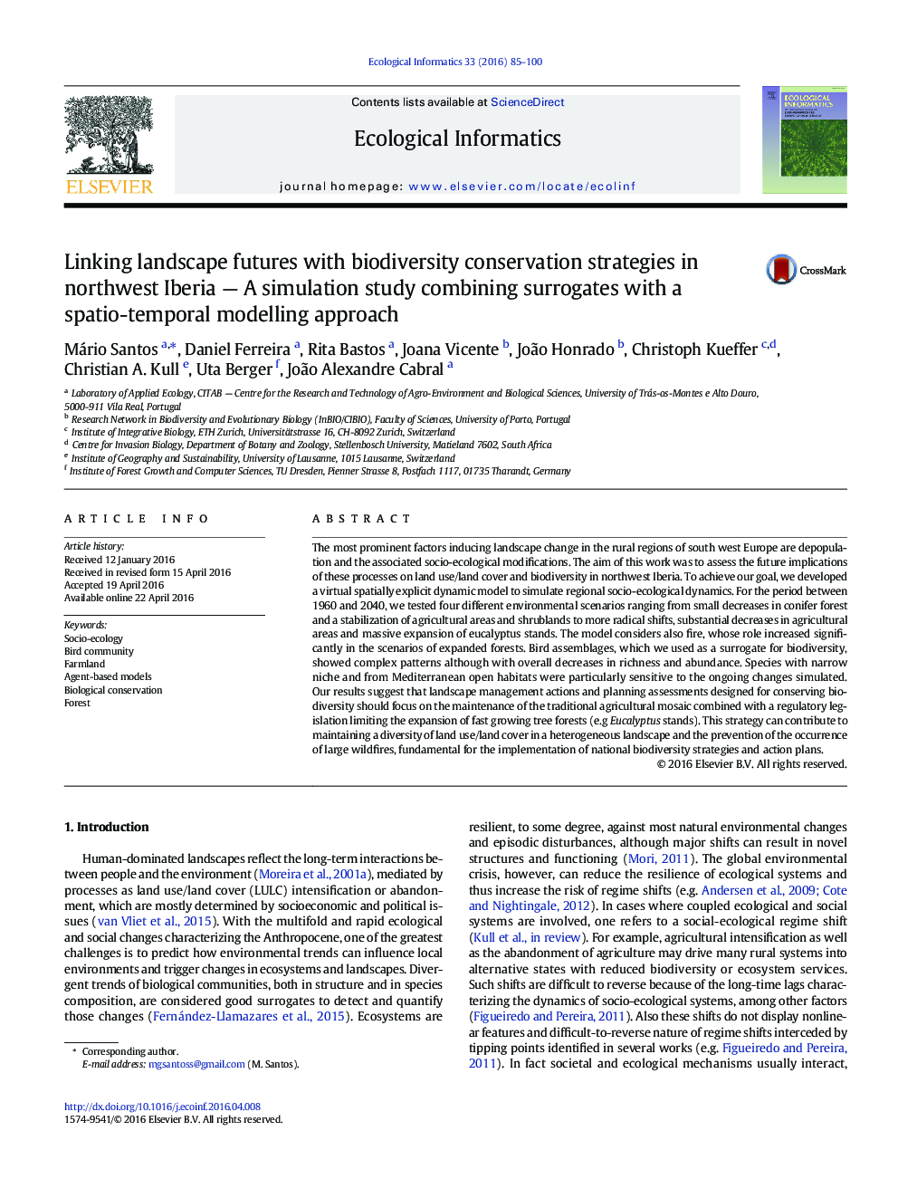Linking landscape futures with biodiversity conservation strategies in northwest Iberia — A simulation study combining surrogates with a spatio-temporal modelling approach
