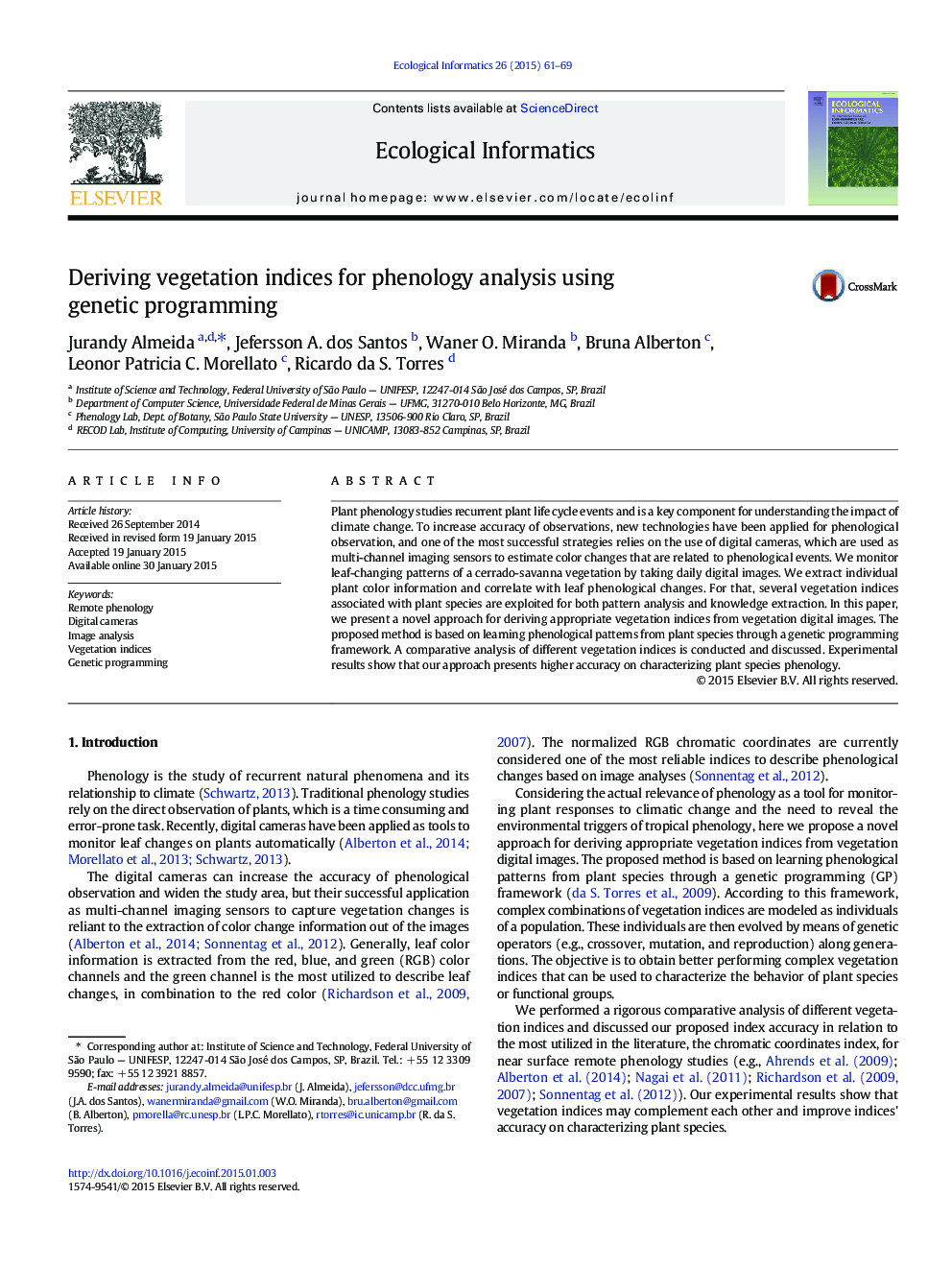 ارزیابی شاخص های پوشش گیاهی برای تجزیه و تحلیل فنولوژی با استفاده از برنامه نویسی ژنتیکی 