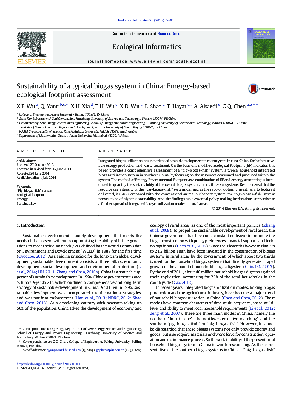 Sustainability of a typical biogas system in China: Emergy-based ecological footprint assessment