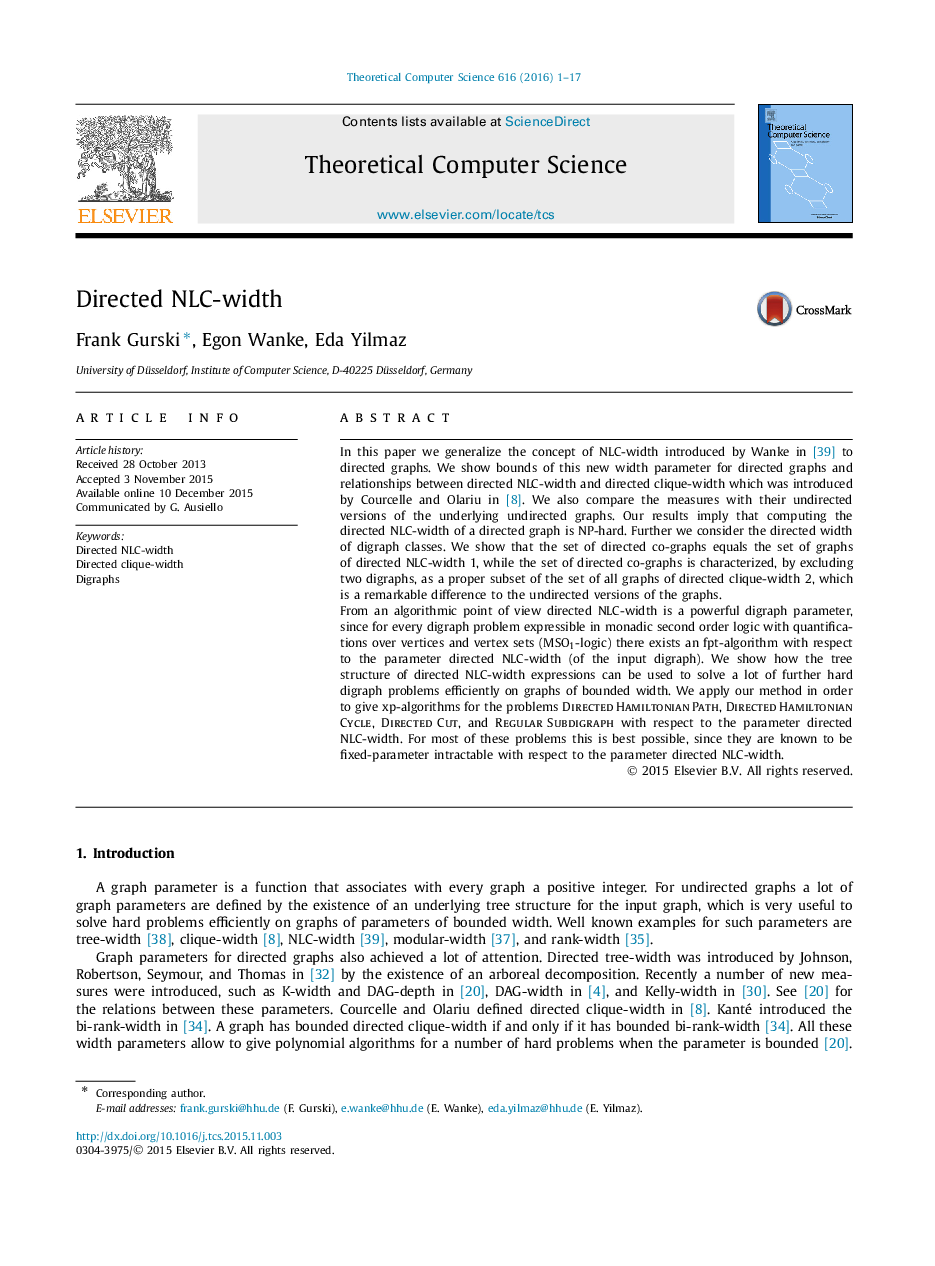 Directed NLC-width