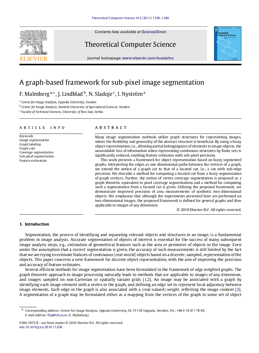 A graph-based framework for sub-pixel image segmentation