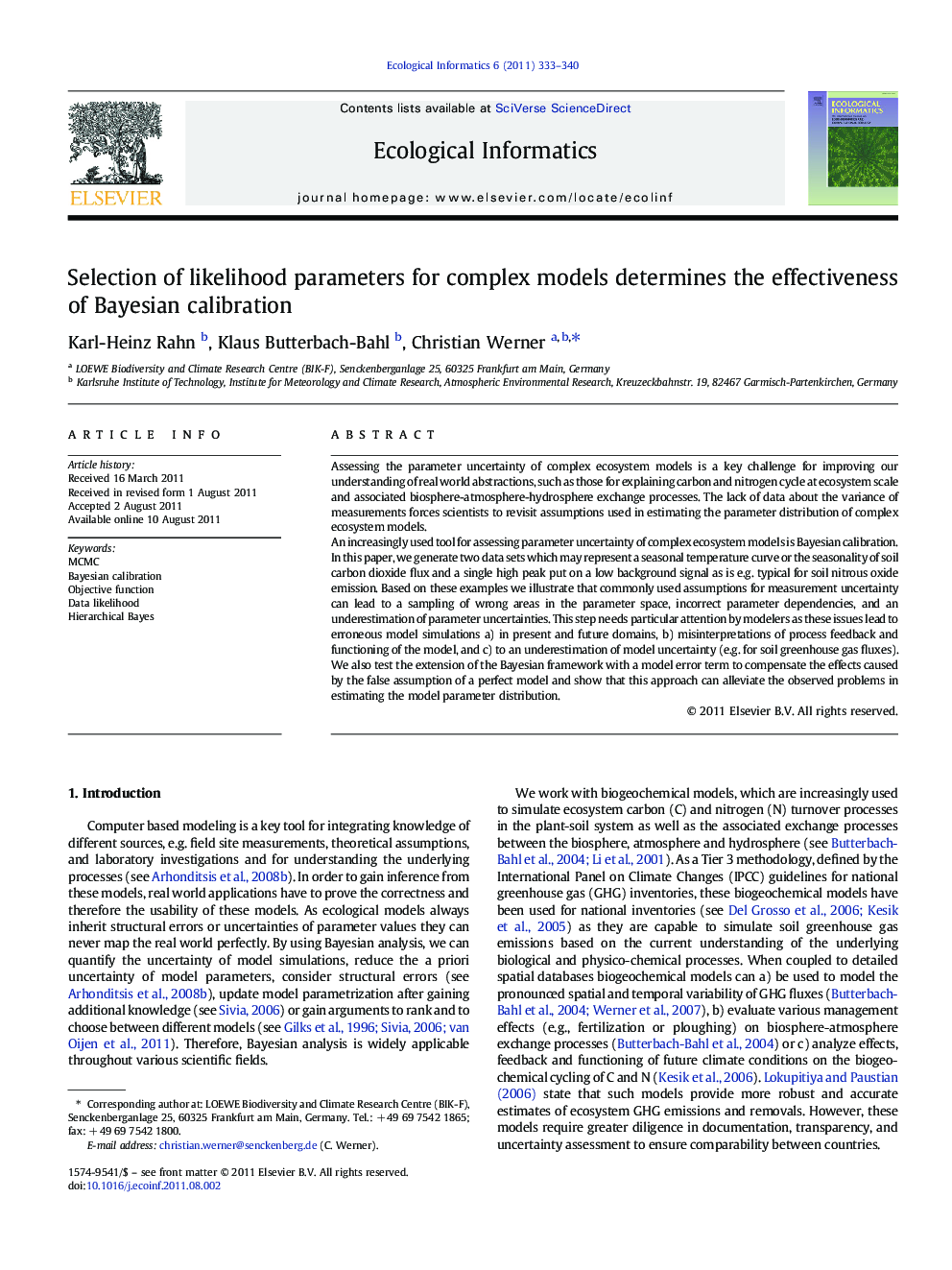 Selection of likelihood parameters for complex models determines the effectiveness of Bayesian calibration