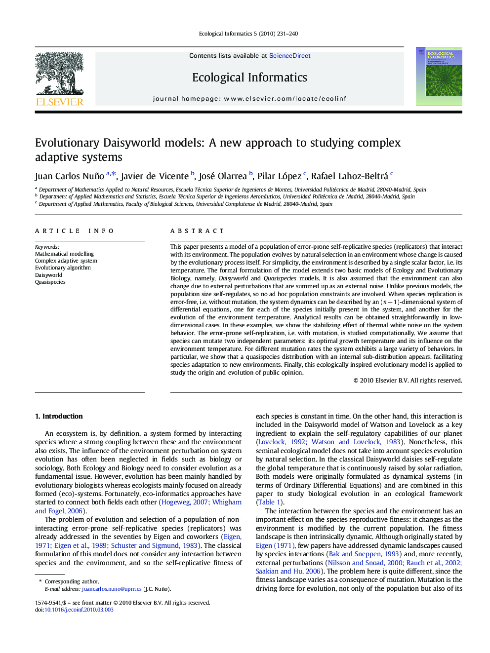 Evolutionary Daisyworld models: A new approach to studying complex adaptive systems