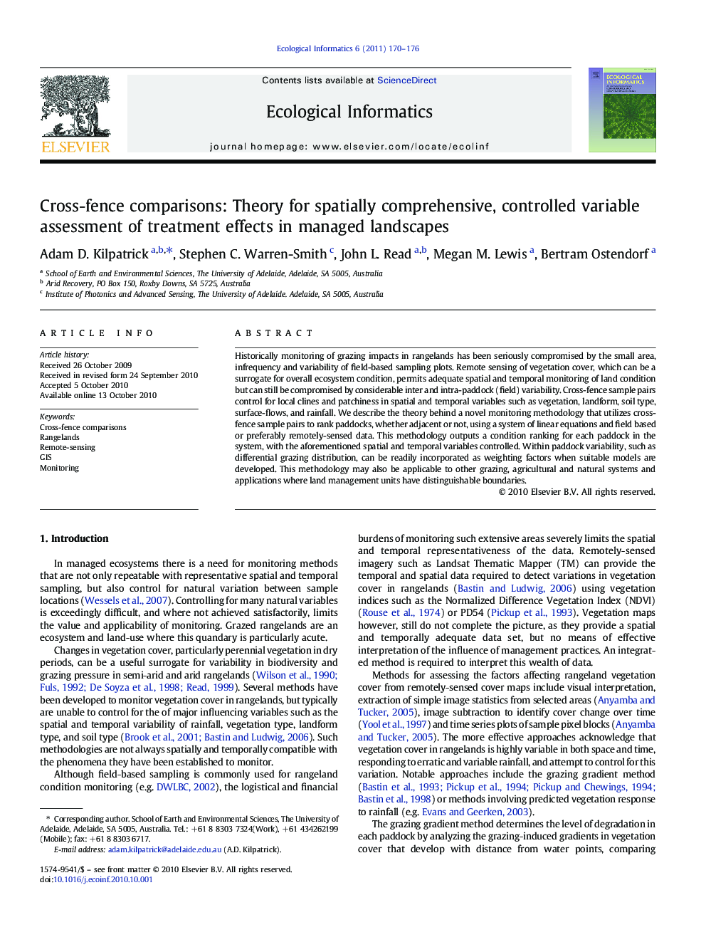 Cross-fence comparisons: Theory for spatially comprehensive, controlled variable assessment of treatment effects in managed landscapes
