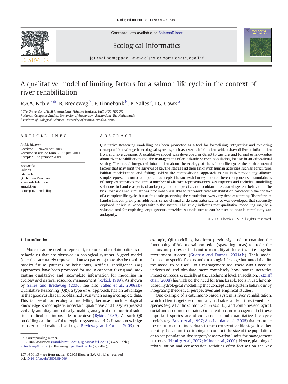 A qualitative model of limiting factors for a salmon life cycle in the context of river rehabilitation