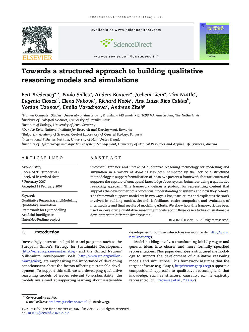 Towards a structured approach to building qualitative reasoning models and simulations