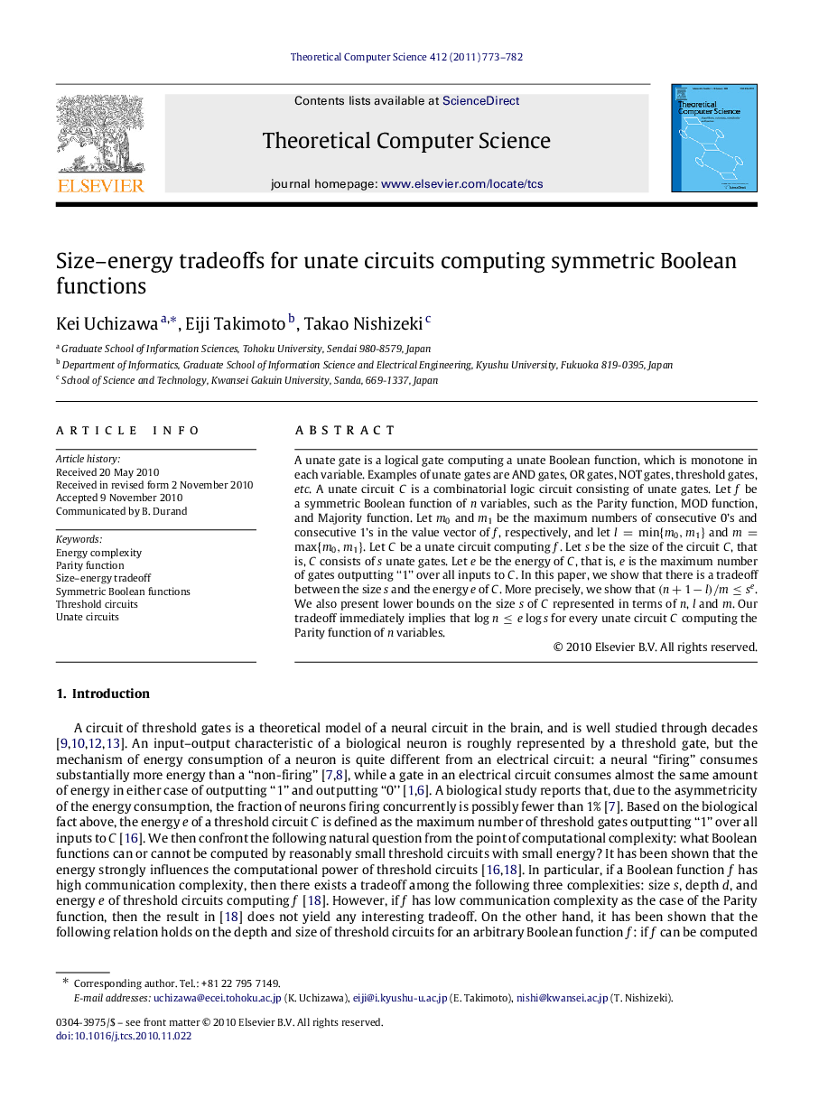 Size–energy tradeoffs for unate circuits computing symmetric Boolean functions