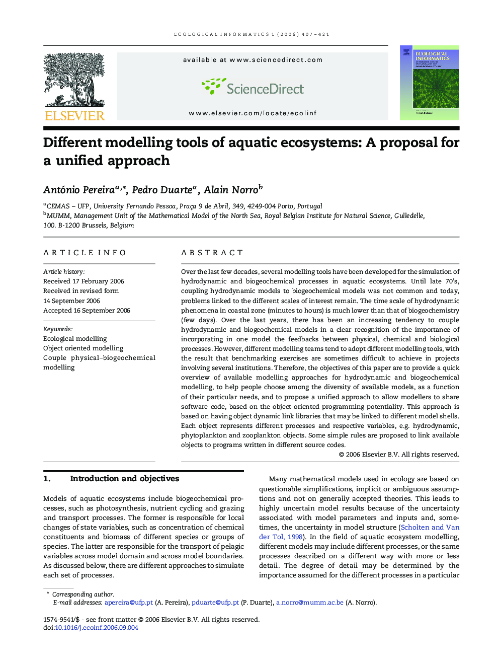 Different modelling tools of aquatic ecosystems: A proposal for a unified approach