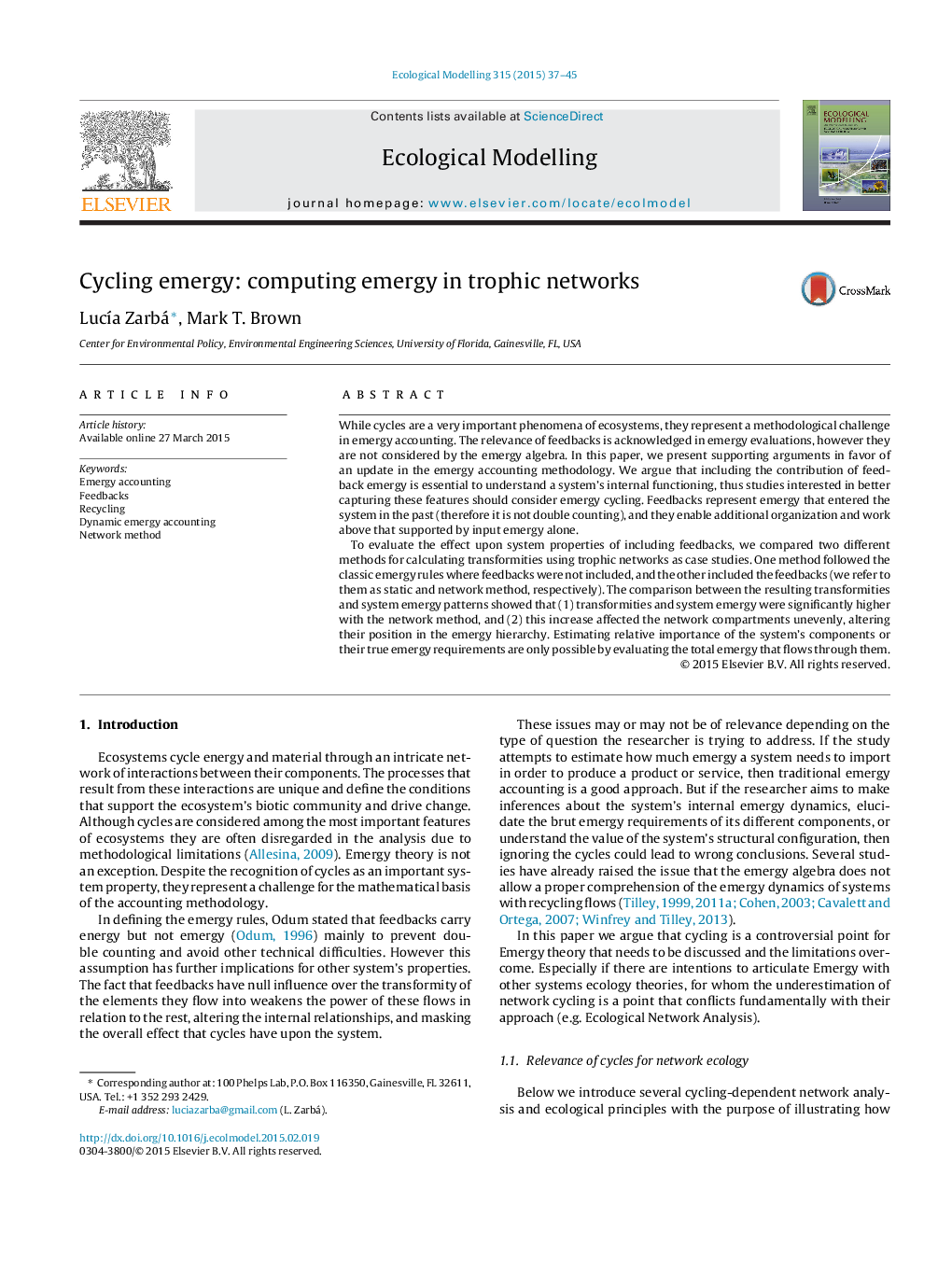 Cycling emergy: computing emergy in trophic networks