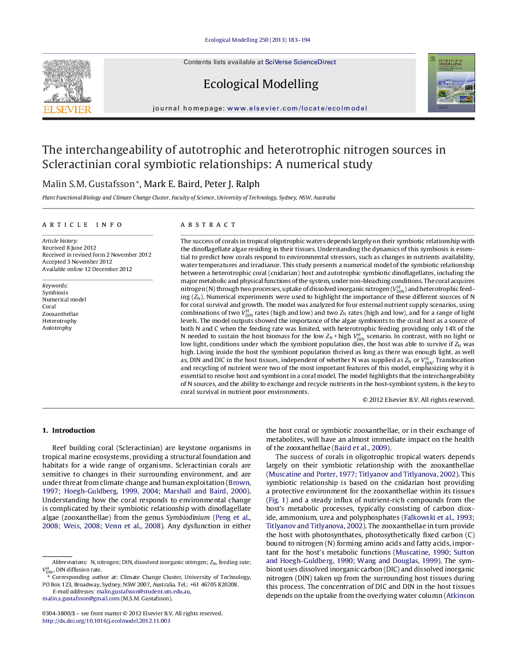 The interchangeability of autotrophic and heterotrophic nitrogen sources in Scleractinian coral symbiotic relationships: A numerical study