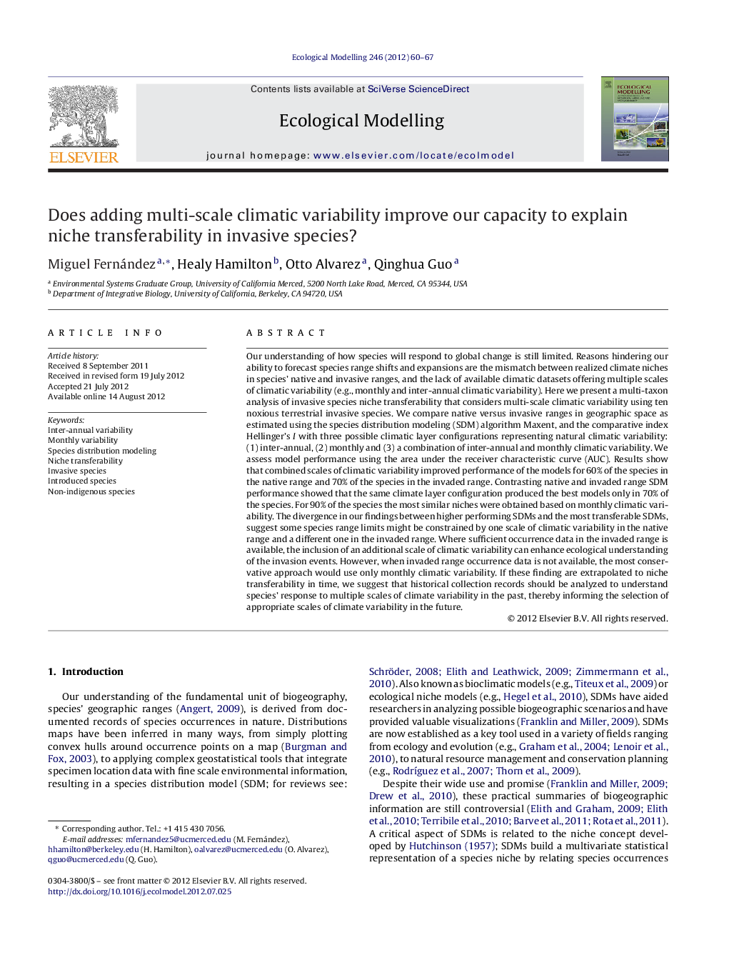 Does adding multi-scale climatic variability improve our capacity to explain niche transferability in invasive species?