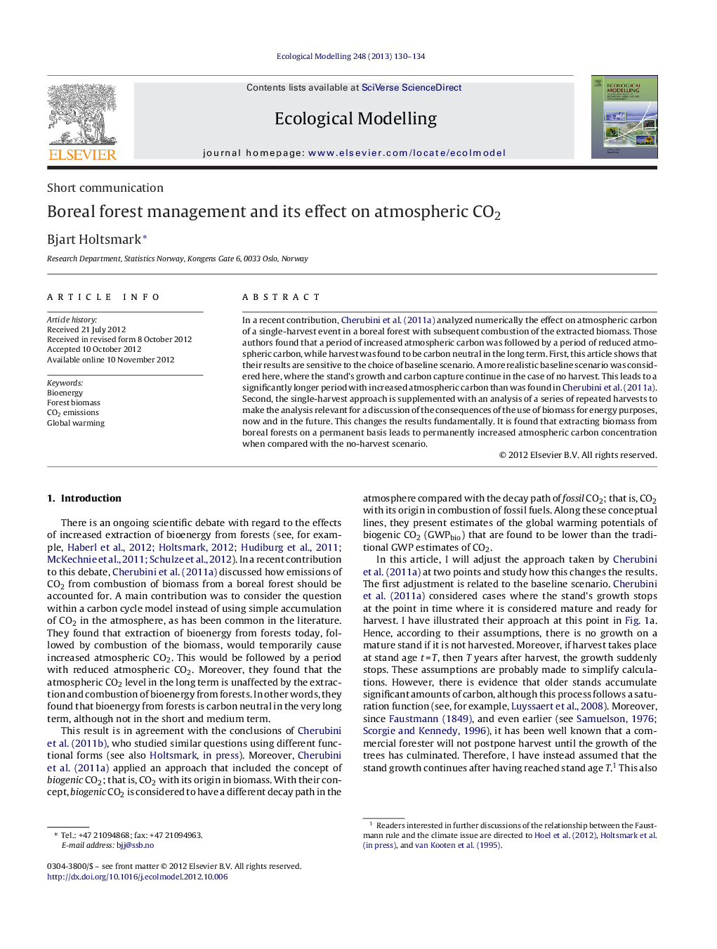 Boreal forest management and its effect on atmospheric CO2