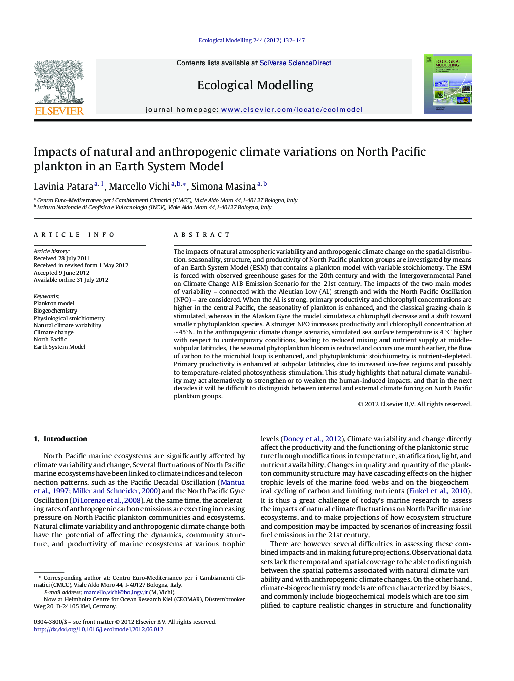 Impacts of natural and anthropogenic climate variations on North Pacific plankton in an Earth System Model