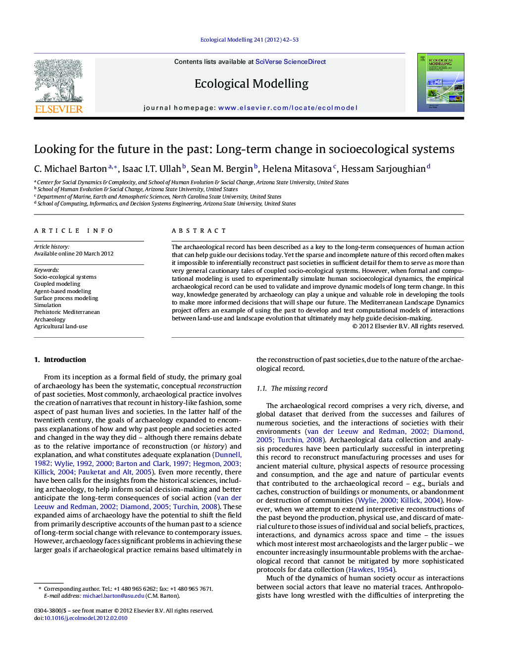 Looking for the future in the past: Long-term change in socioecological systems