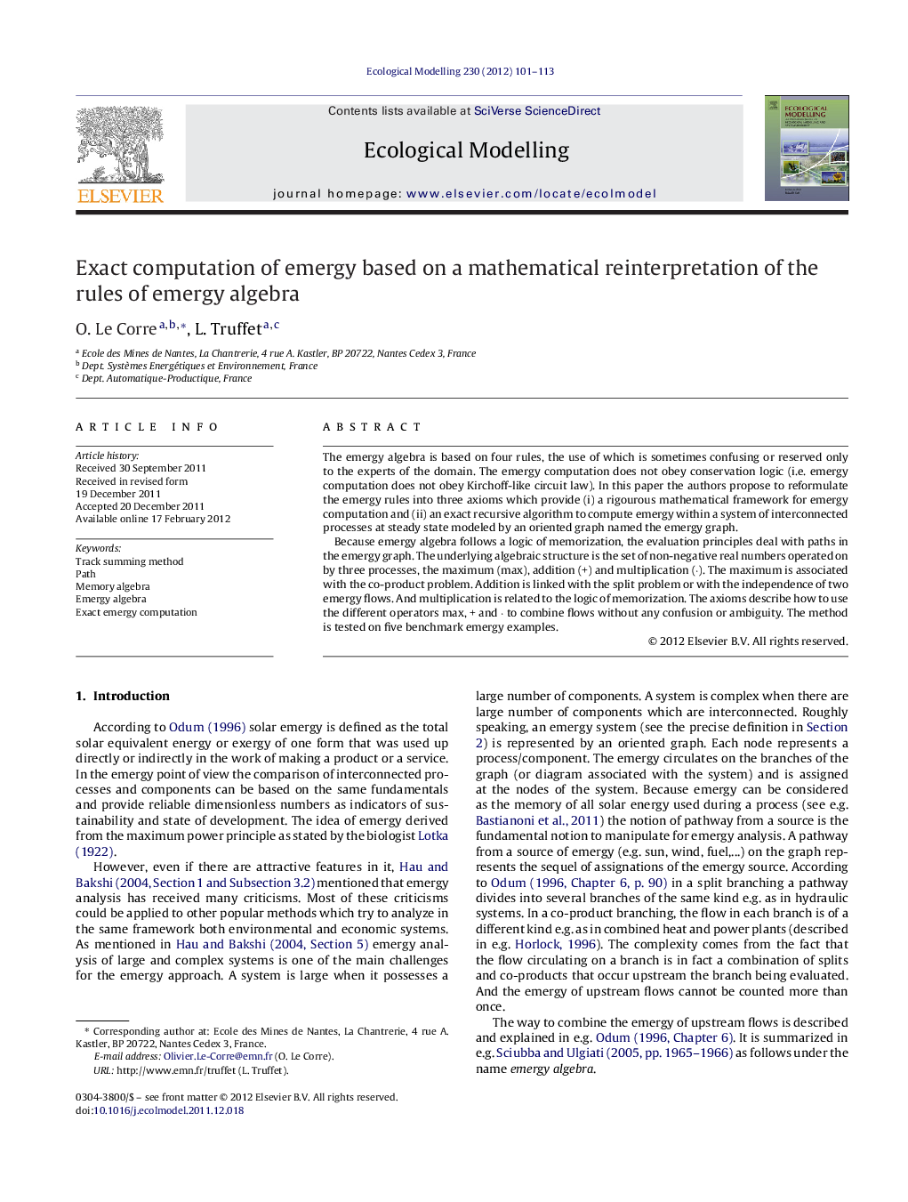 Exact computation of emergy based on a mathematical reinterpretation of the rules of emergy algebra