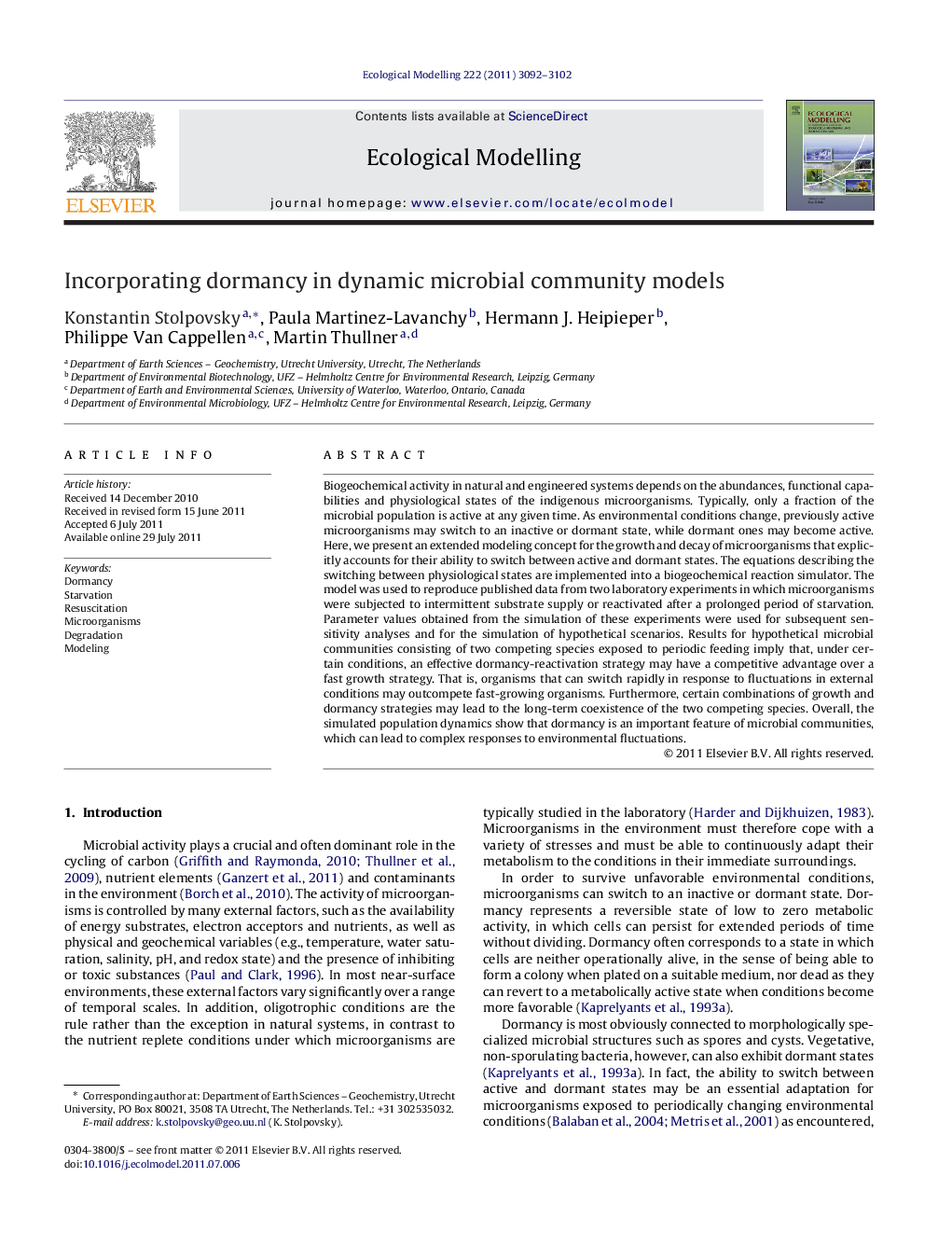 Incorporating dormancy in dynamic microbial community models