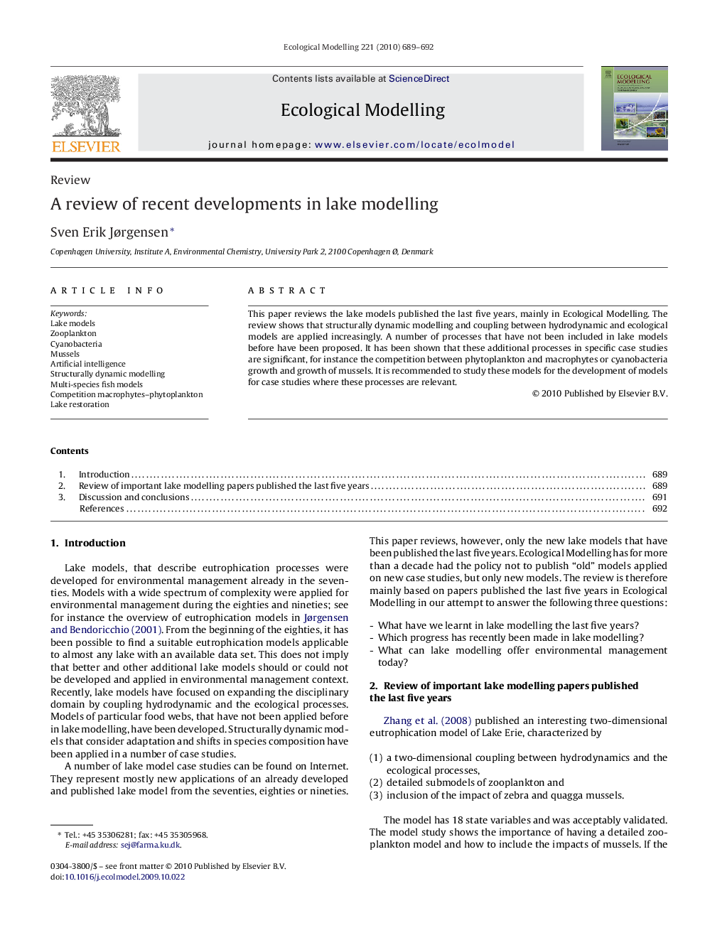 A review of recent developments in lake modelling