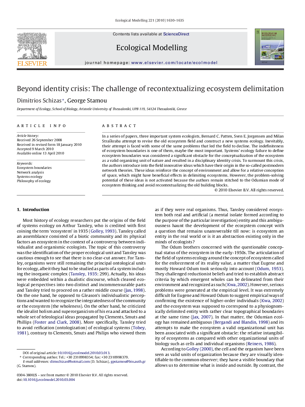 Beyond identity crisis: The challenge of recontextualizing ecosystem delimitation