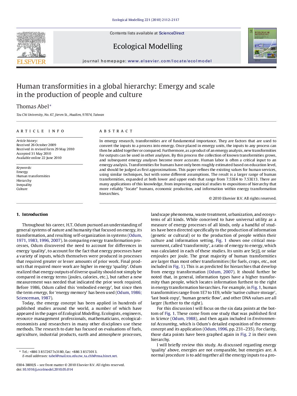 Human transformities in a global hierarchy: Emergy and scale in the production of people and culture