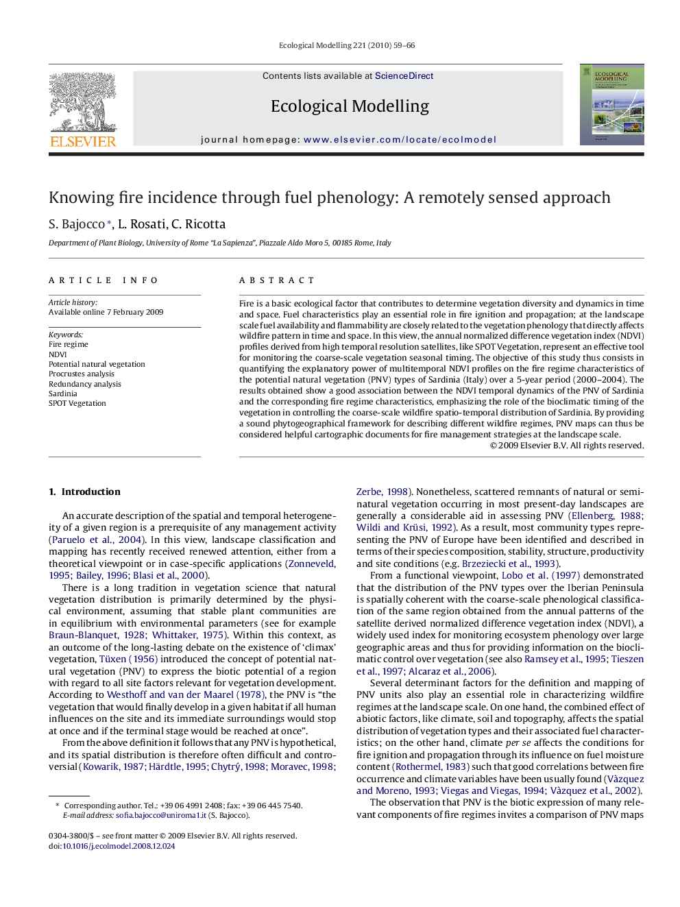 Knowing fire incidence through fuel phenology: A remotely sensed approach