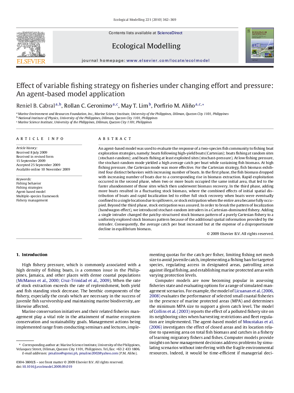 Effect of variable fishing strategy on fisheries under changing effort and pressure: An agent-based model application