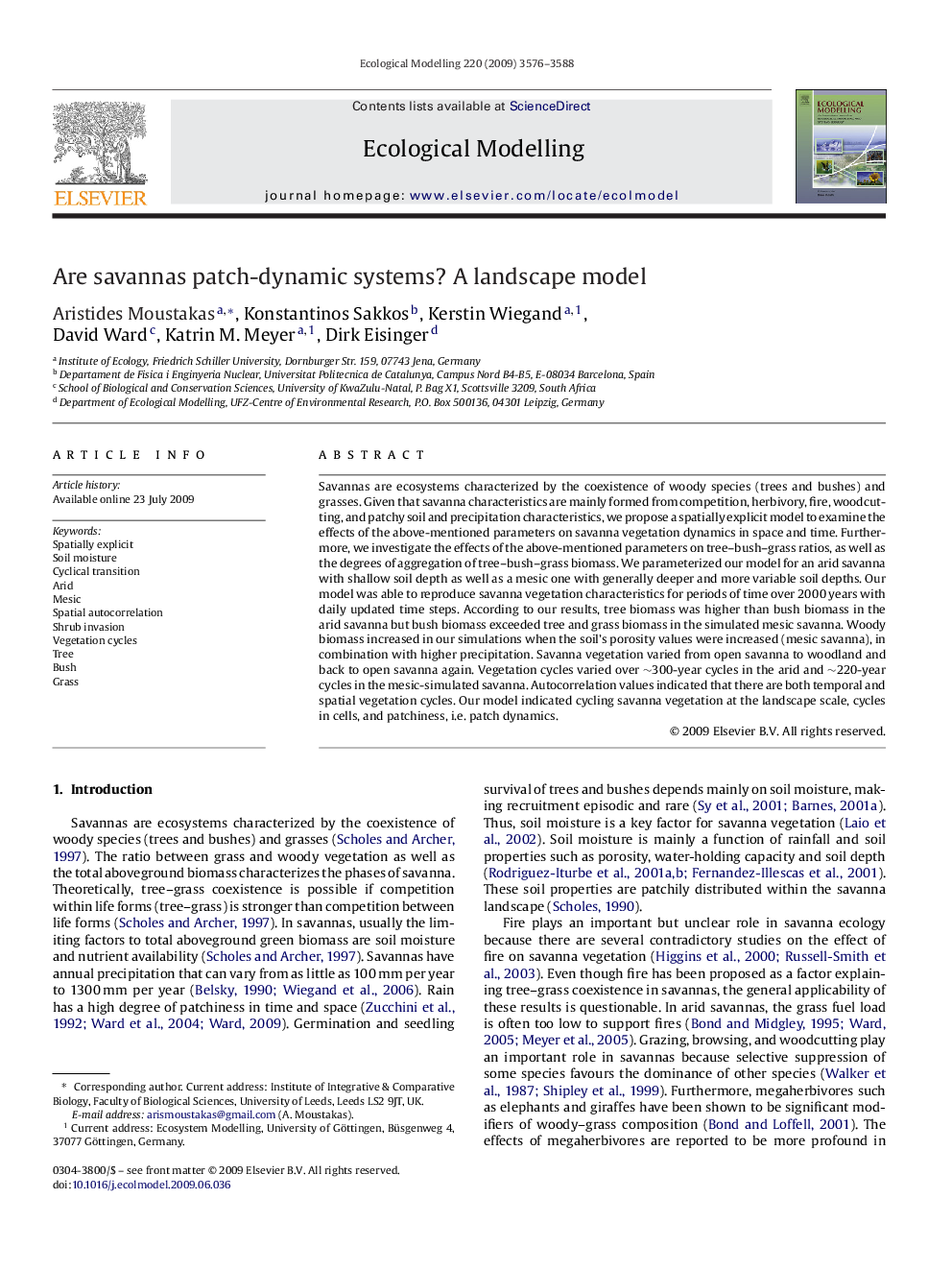 Are savannas patch-dynamic systems? A landscape model