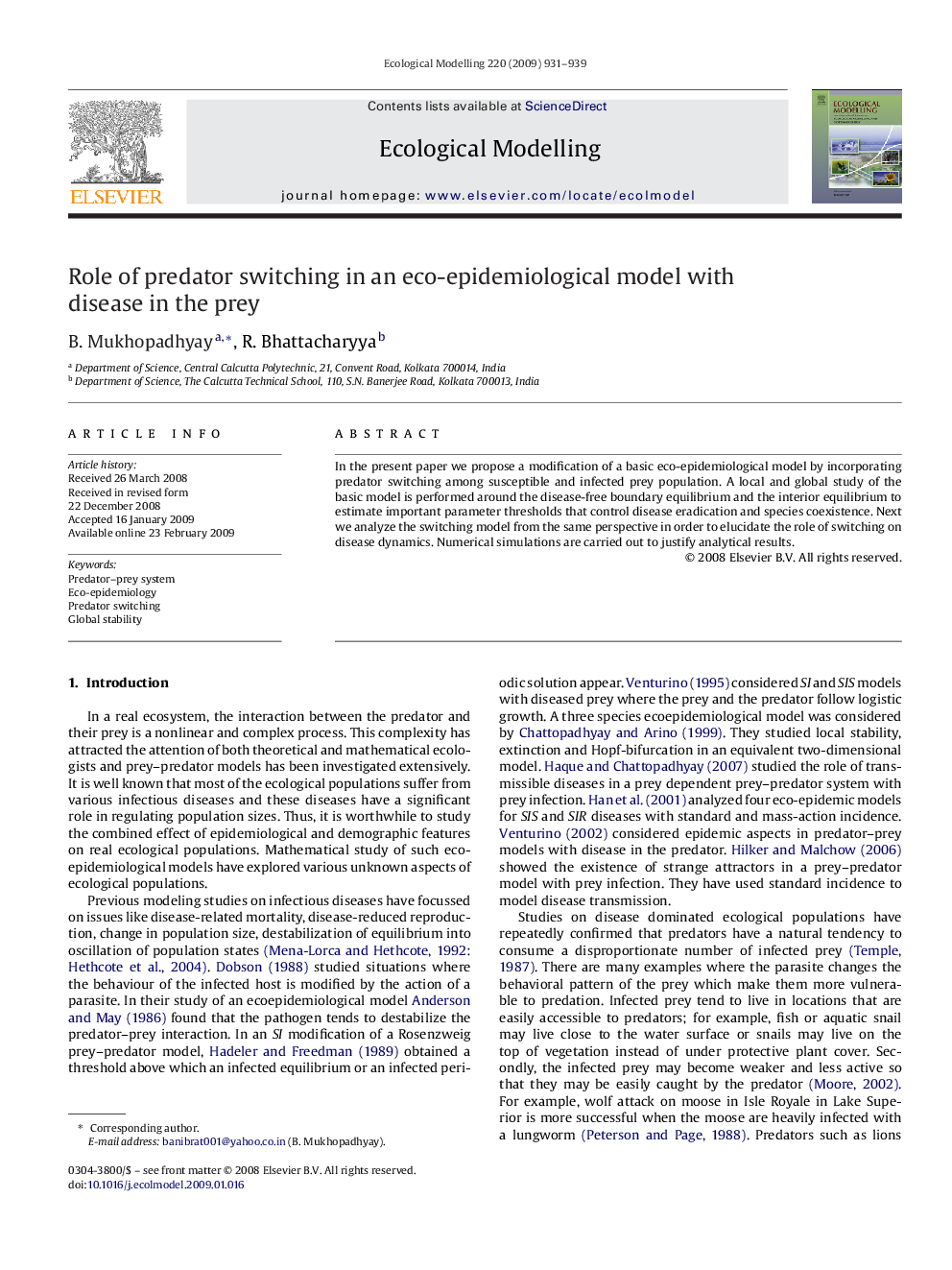 Role of predator switching in an eco-epidemiological model with disease in the prey