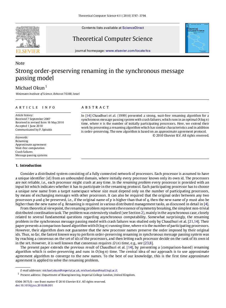 Strong order-preserving renaming in the synchronous message passing model