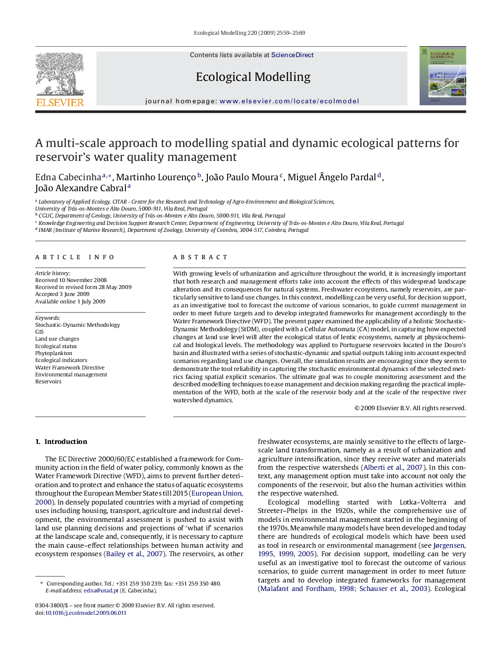 A multi-scale approach to modelling spatial and dynamic ecological patterns for reservoir's water quality management