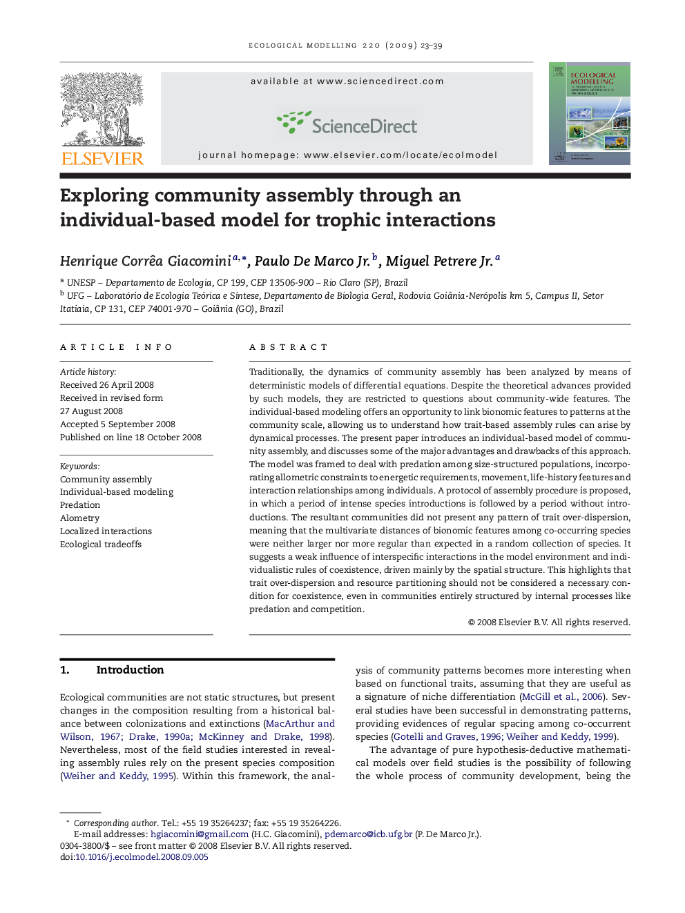 Exploring community assembly through an individual-based model for trophic interactions