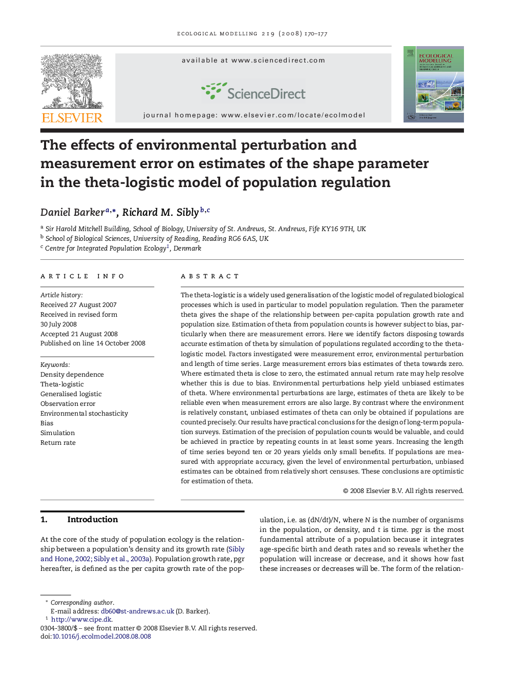 The effects of environmental perturbation and measurement error on estimates of the shape parameter in the theta-logistic model of population regulation