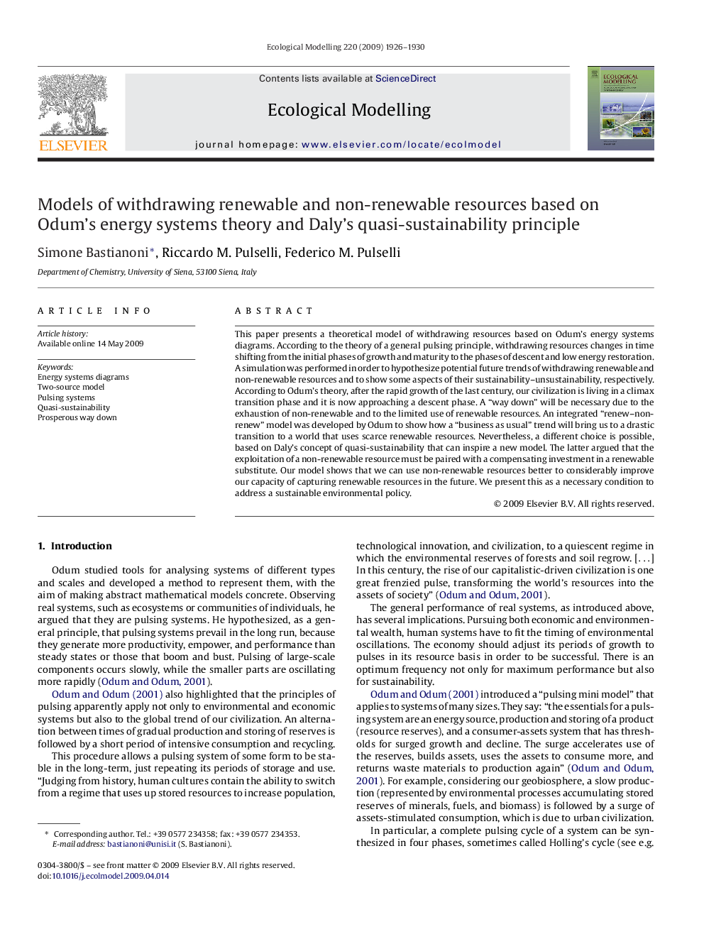 Models of withdrawing renewable and non-renewable resources based on Odum's energy systems theory and Daly's quasi-sustainability principle