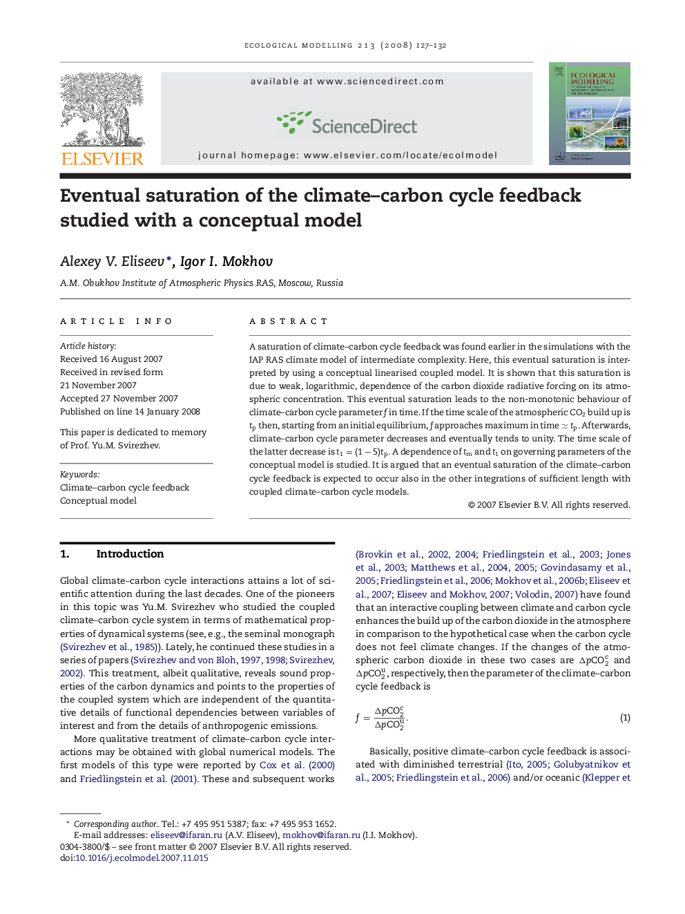 Eventual saturation of the climate–carbon cycle feedback studied with a conceptual model